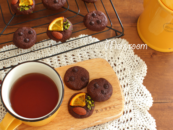ドロップクッキー　チョコ＆オレンジ　orange＆chocolate　Drop cookie recipe　