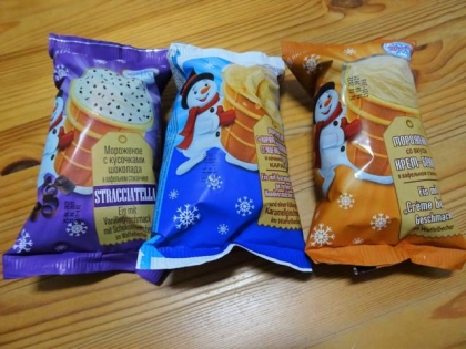 ロシア系スーパーで買った食品　アイスクリーム
