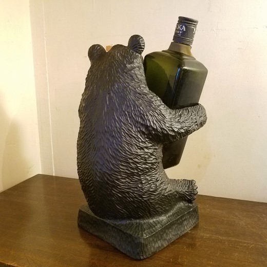 昭和レトロ NIKKA/ニッカ 木彫り熊のボトルホルダー（高さ30cm 