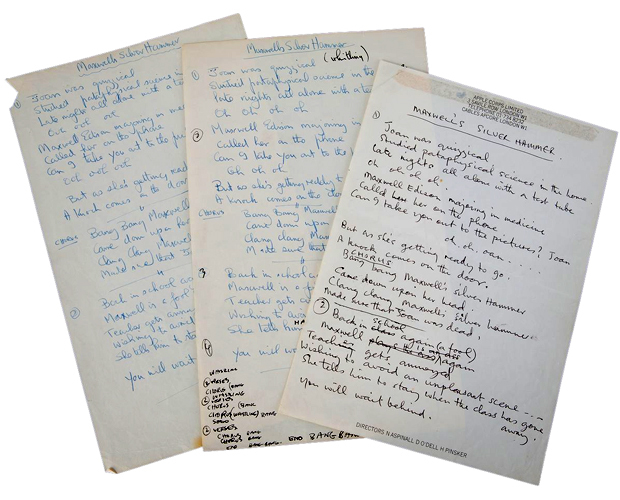 A page of working lyrics in Paul McCartney's hand for 